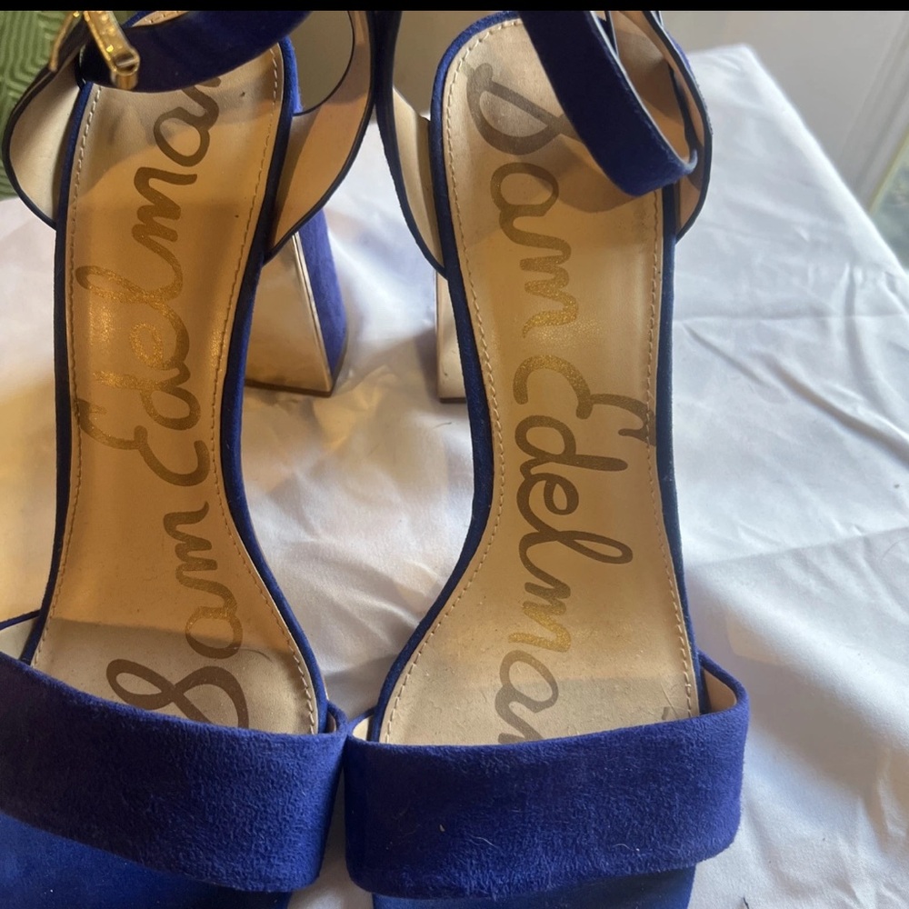 Sam Edelman Blue Velvet Heeled Sandals